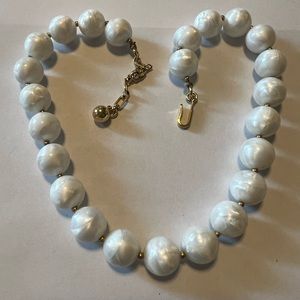 1950s Trifari glowy white lucite necklace